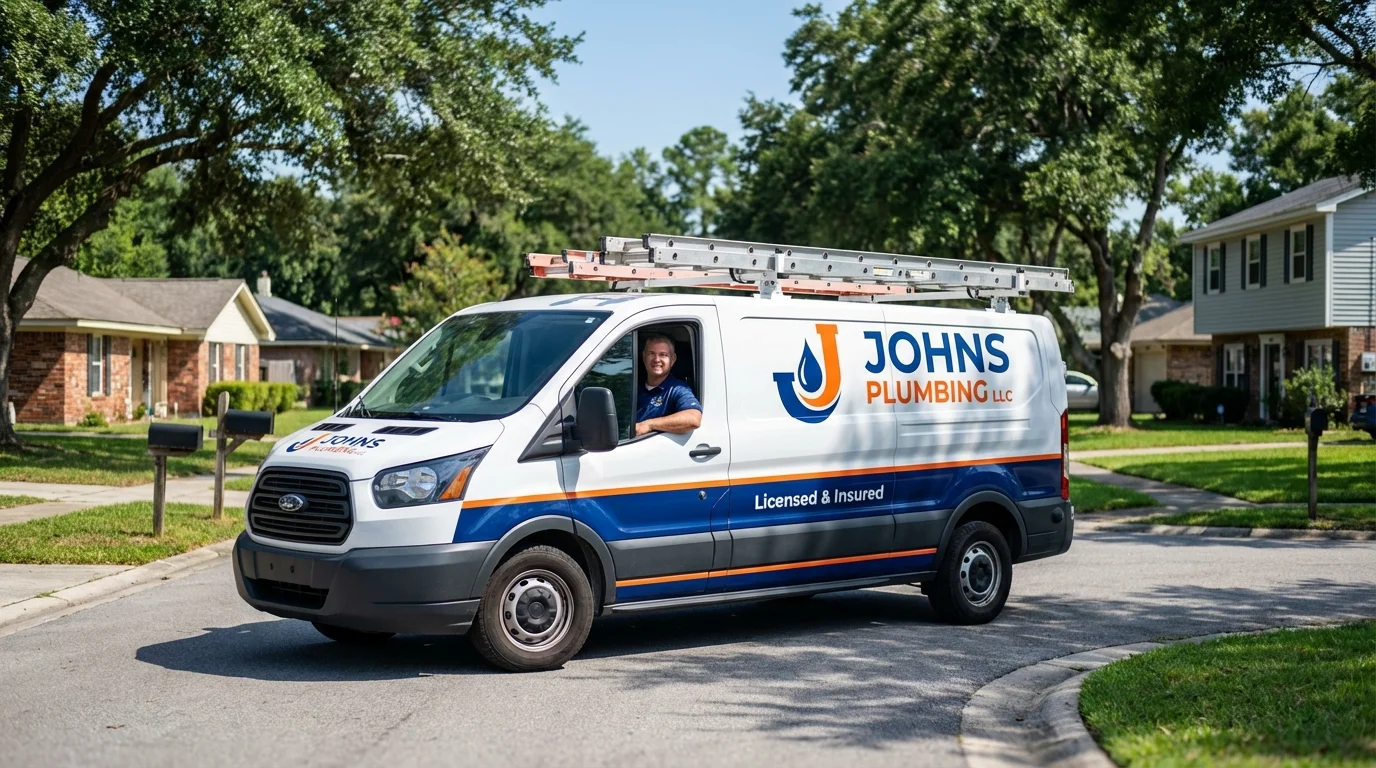Johns Plumbing LLC service van in Perkasie, PA