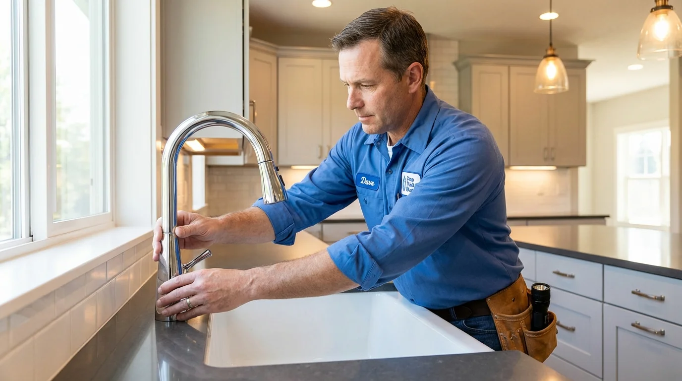 Kitchen faucet installation by Johns Plumbing LLC in Perkasie