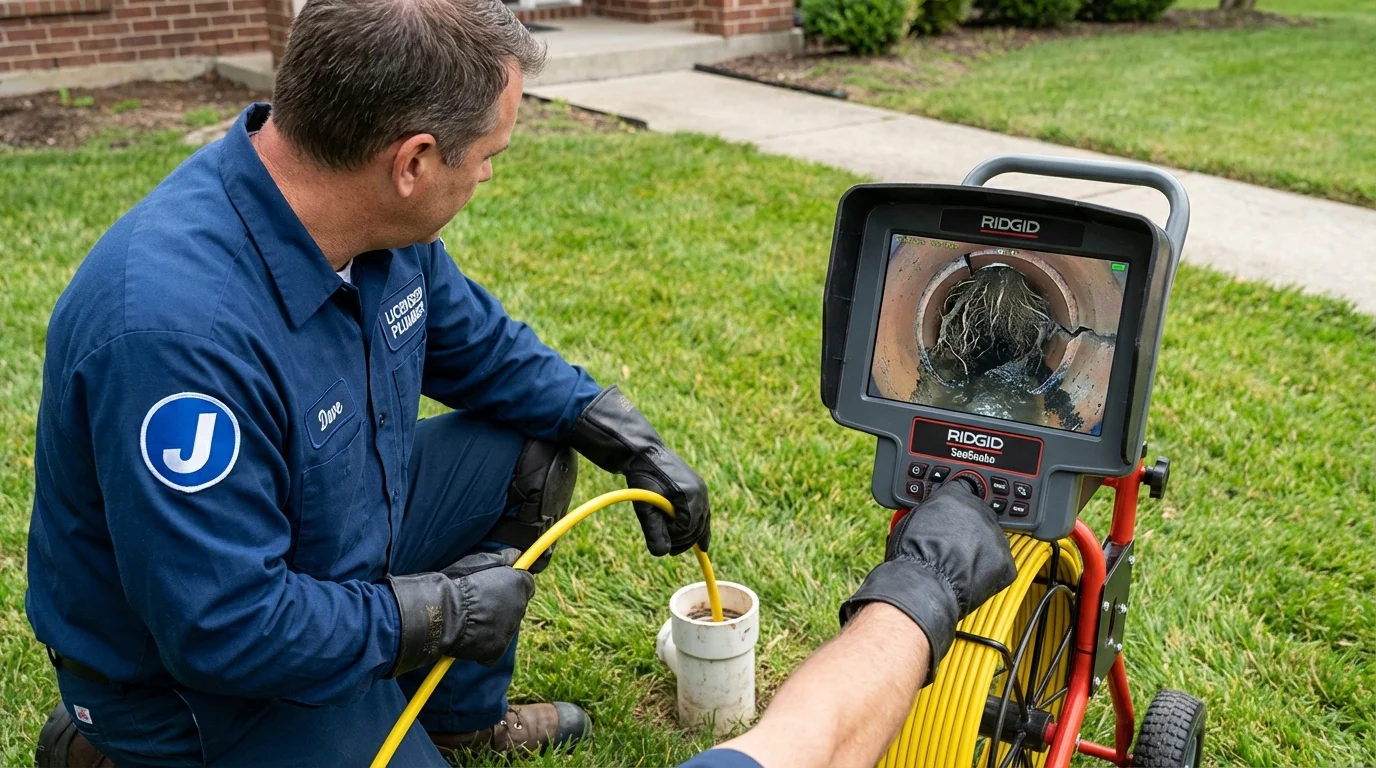 Sewer camera inspection being performed by Johns Plumbing LLC in Perkasie